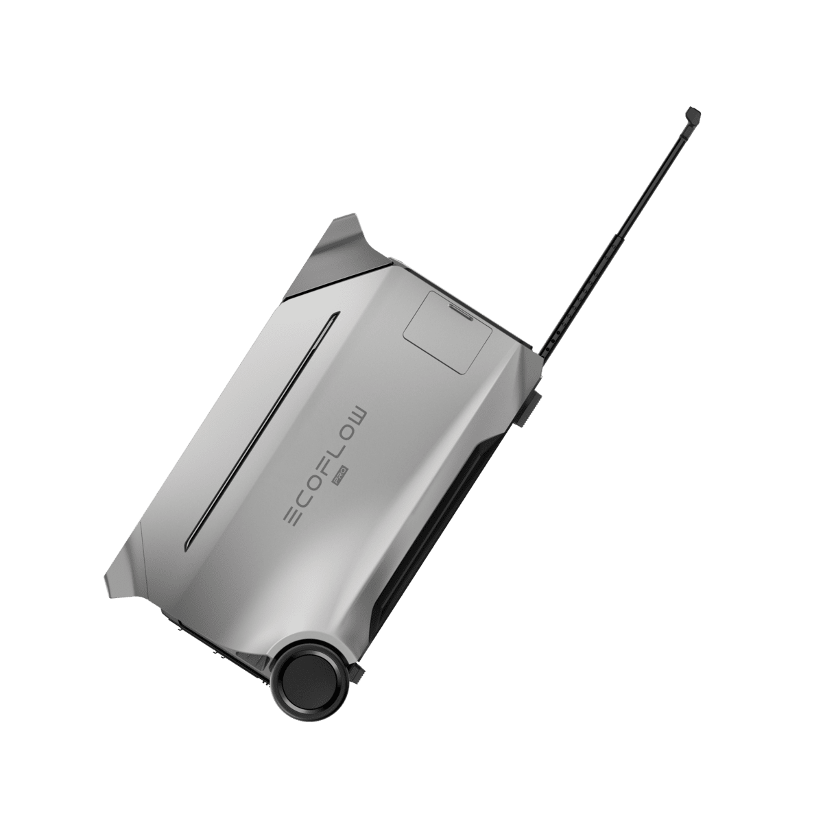 Portable eco-friendly power station on wheels with retractable handle, ideal for outdoor, camping, and emergency use, featuring multiple charging ports and high-capacity battery.