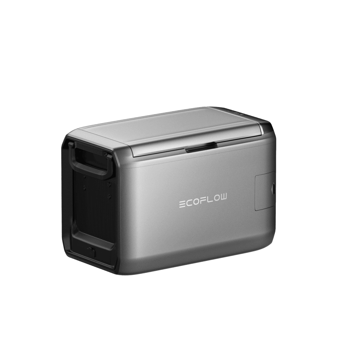 Powerful portable battery unit for outdoor and camping use, eco-friendly solar energy compatible, compact design, ideal for emergency power backup, EcoFlow IE branding.