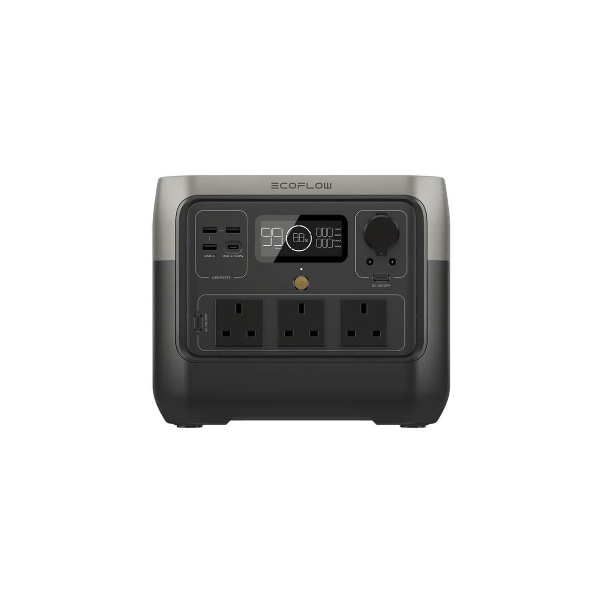 High-capacity portable inverter generator with multiple AC outlets, USB ports, and digital display — ideal for outdoor power, camping, and emergency backup from EcoFlow Ireland.